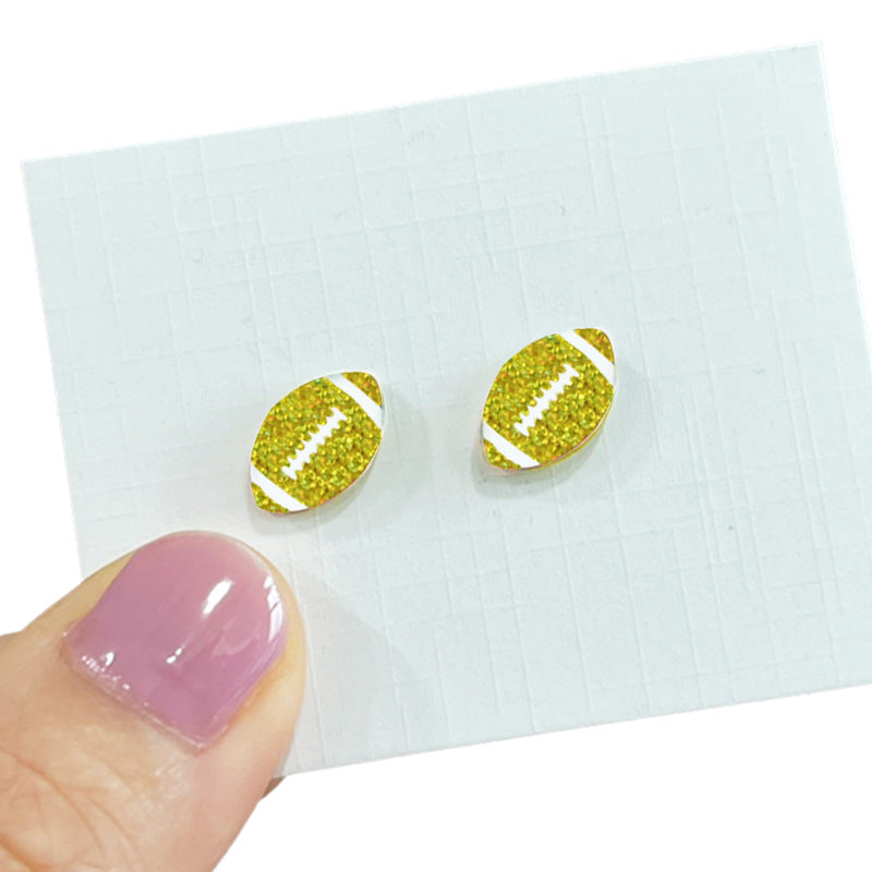 Wholesale Rugby multi-color red and blue helmet football earrings