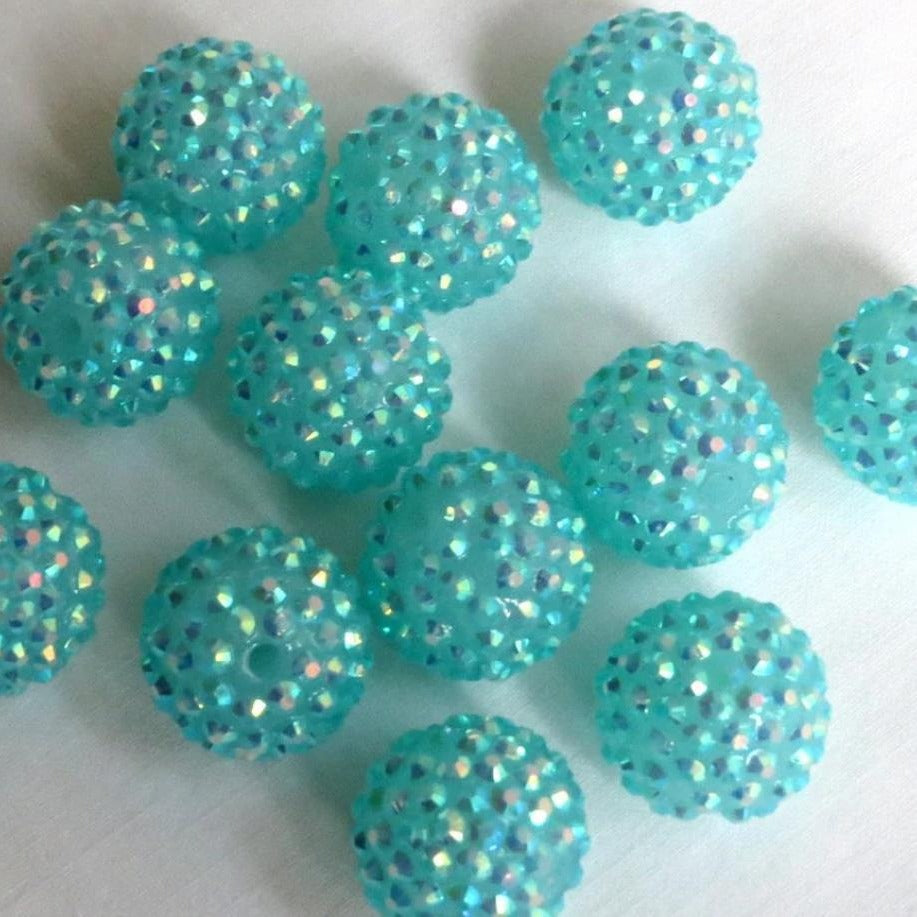 Wholesale 5pcs 10-22MM Resin Diamond Ball Jelly Water Blue AB Color Diamond Ball Beads ACC-BDS-NiJia049
