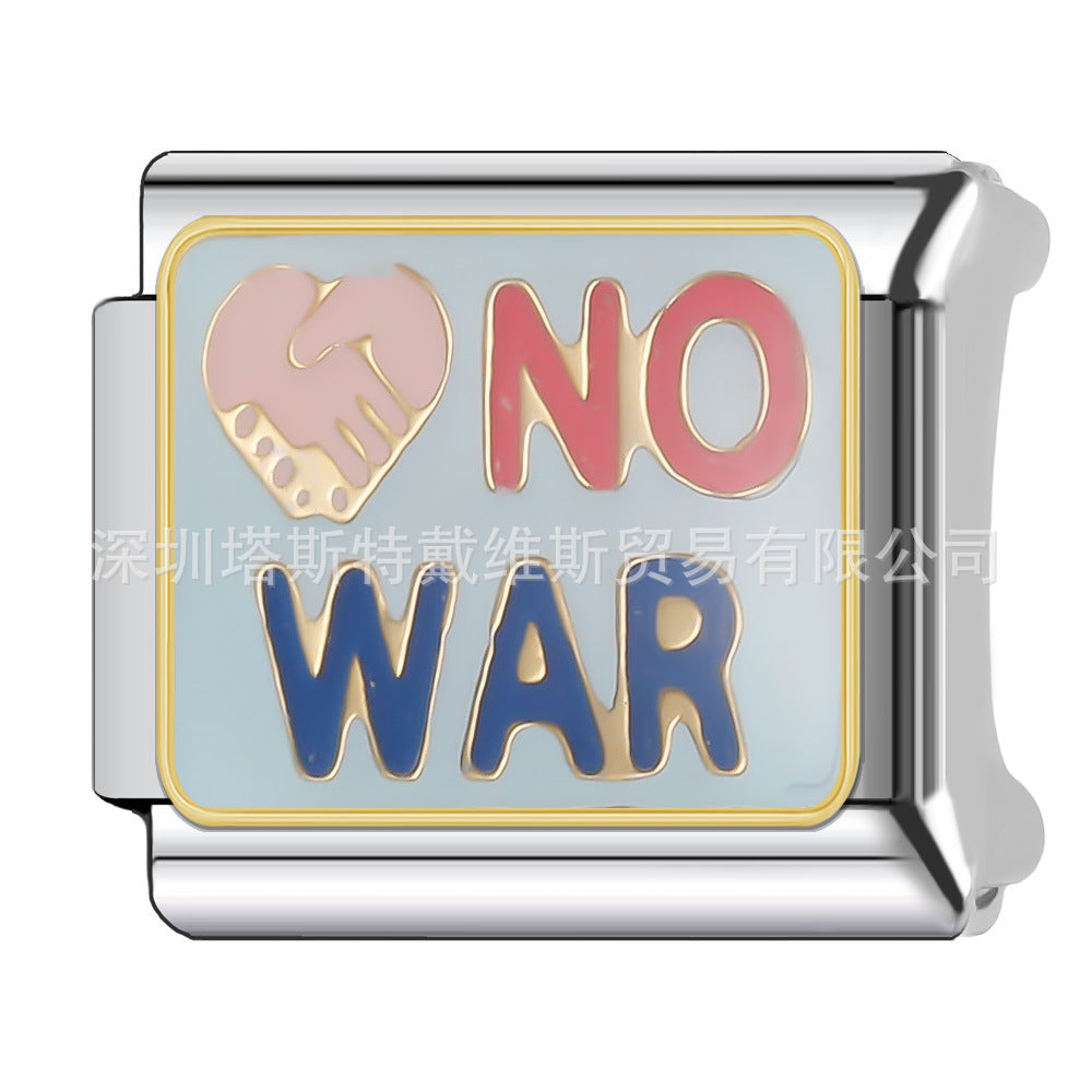 Wholesale  Italian Charm Bracelet 9mm DIY single section Creative Stainless Steel Composable Bracelet