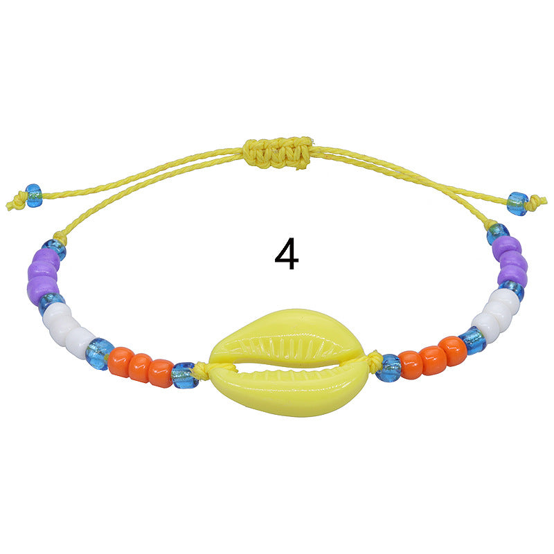 Wholesale Bohemian Style Acrylic Shell Colored Rice Bead Woven Bracelet ACC-BT-YiYe002