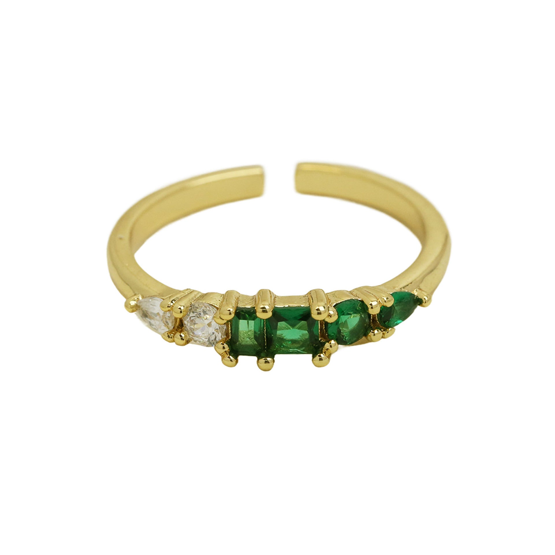 Wholesale 18K Color Zirconium Ladder Square December  Ring
