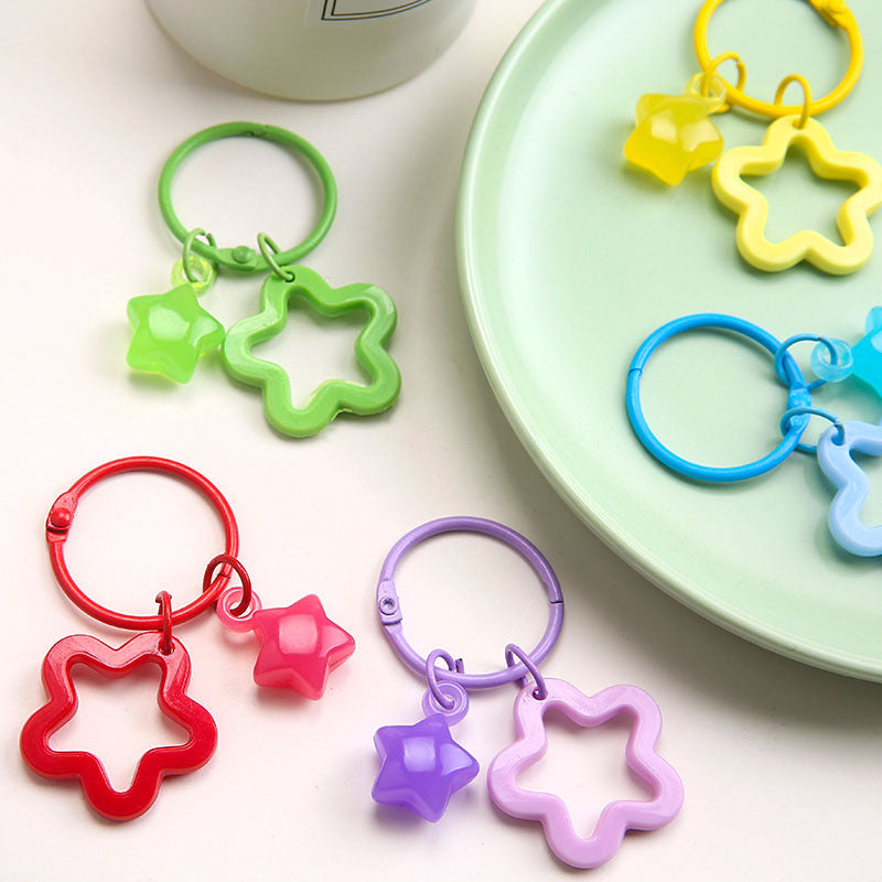 Wholesale Cartoon Star Bell Keychain Cute Pendant Bag Charm Plastic Resin Gift