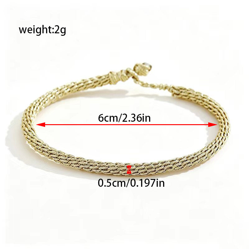Wholesale Trendy Handmade Woven Gold Rope Bracelet For Women Fashion Jewelry Accessory