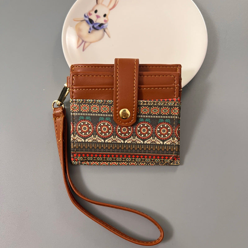 Wholesale Chic Ethnic Style Card Holder Compact Ultra-Thin Multiple Slots Boutique Resale Accessory