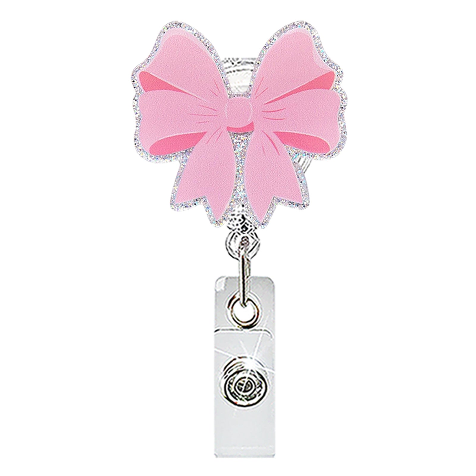 Wholesale Acrylic Retractable Badge Reel with Bow Jellyfish Pin Fashion Accessory for Resale