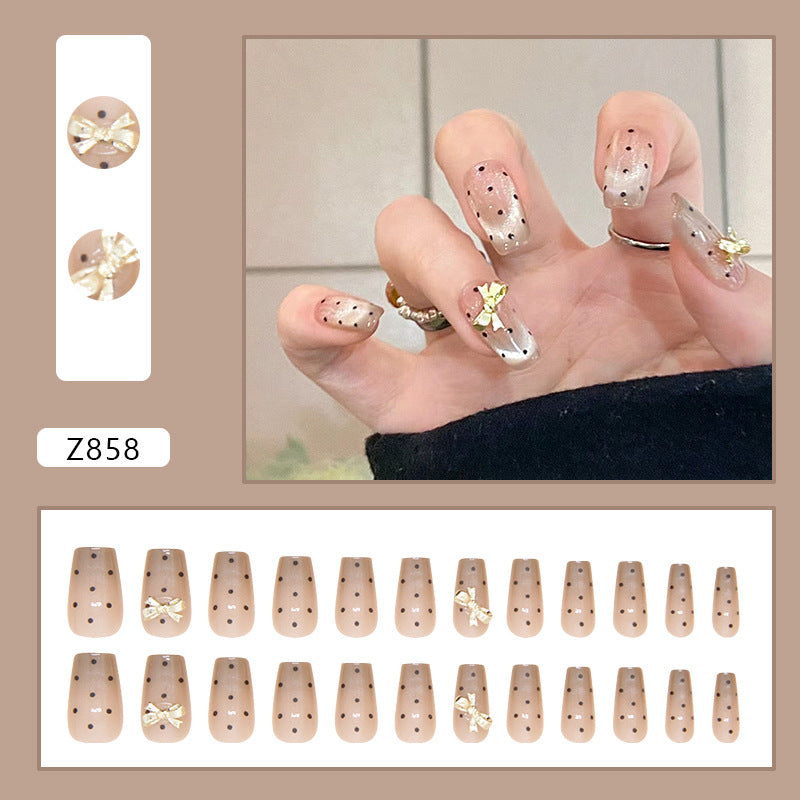 Wholesale 24 Pieces/box Polka Dot Butterfly Nails Kits Nail Stickers