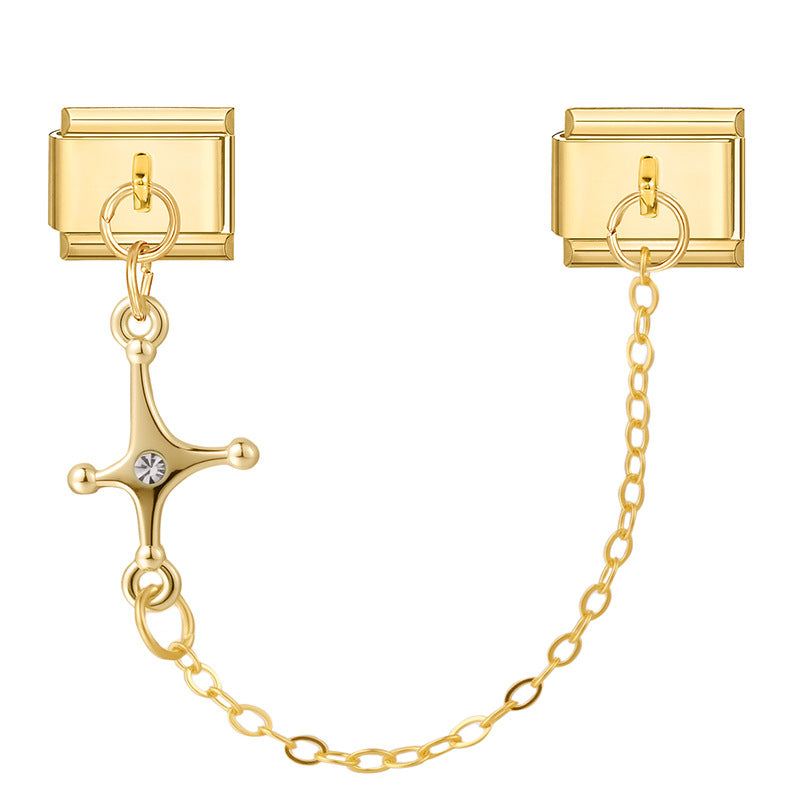 Wholesale Italian Charm Bracelet 9mm DIY Splicing Double Pendant Stainless Steel Composable Bracelet