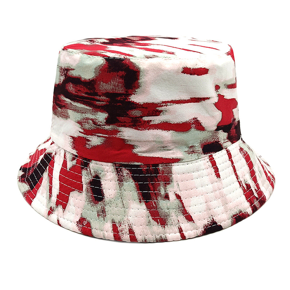 Wholesale Tie-dye graffiti bucket hat double-sided