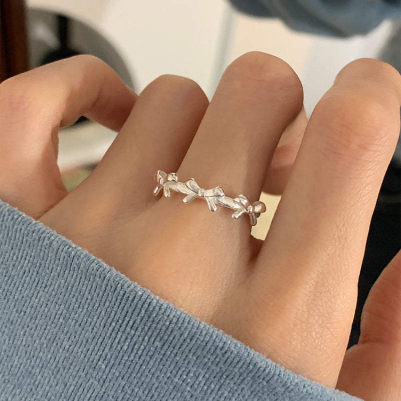 Wholesale 925 Silver Bow Ring Open Ring