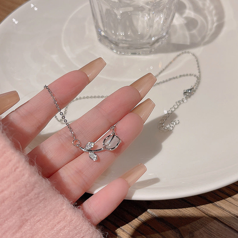 Wholesale Light luxury Pearl titanium steel necklace