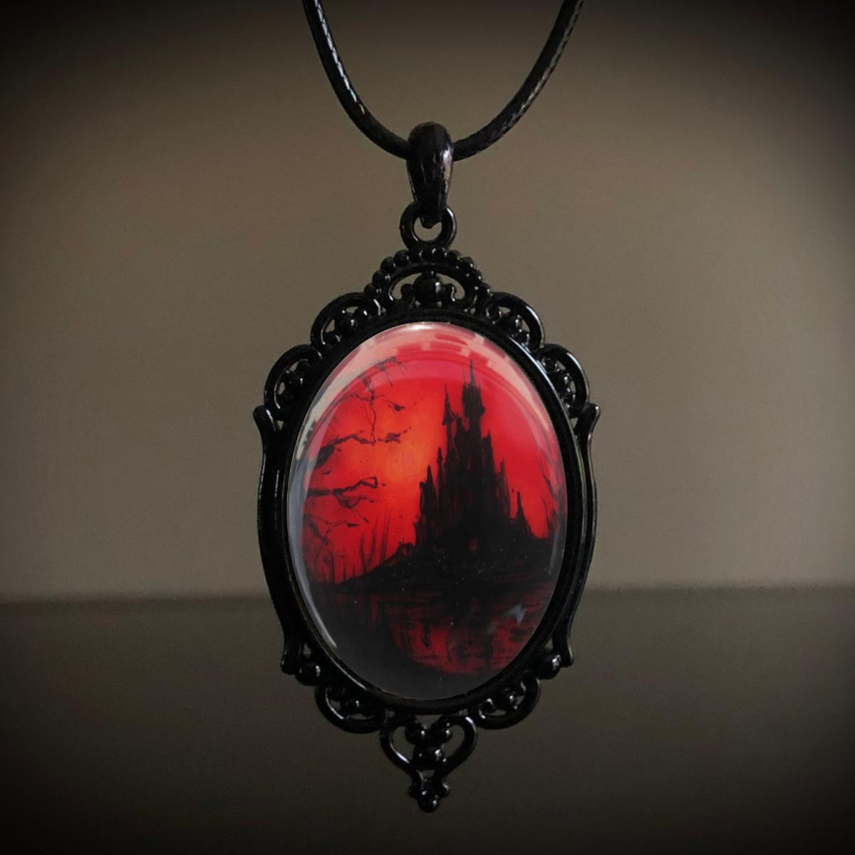 Wholesale Alloy Electroplated Gothic Crow Forest Pendant Necklace,  Trendy Jewelry Accessory for Gift Boutique