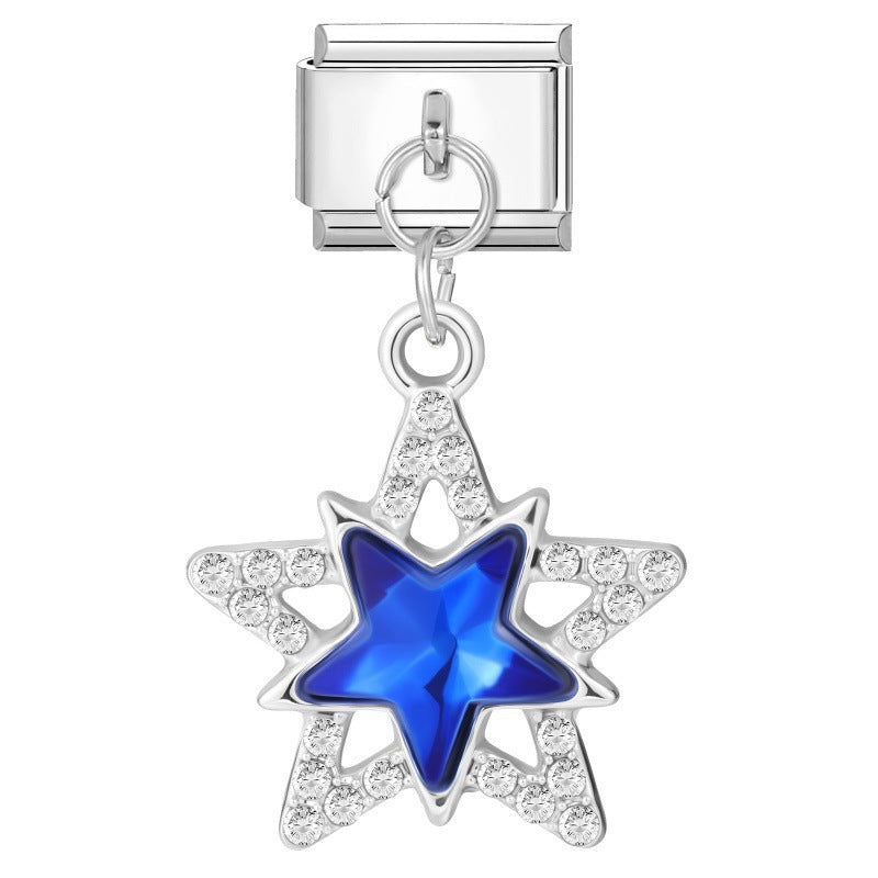 Wholesale  Italian Charm Bracelet 9mm DIY  Star Pendant Creative Stainless Steel Composable Bracelet