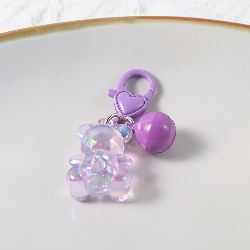 Wholesale Acrylic Teddy Bear Keychains, Bell Pendants ACC-KC-HuiMei011