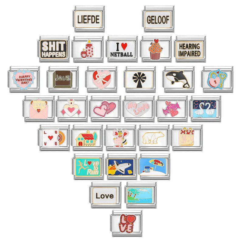 Wholesale Italian Charm Bracelet 9mm DIY Splicing Removable  Stainless Steel Composable Bracelet