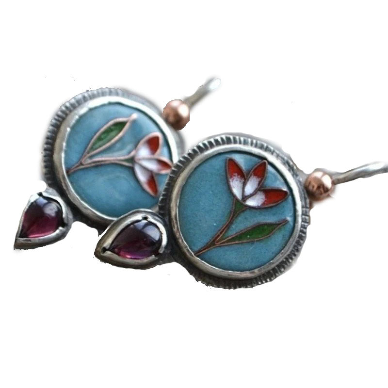 Wholesale Creative Safflower Green Leaf Earrings