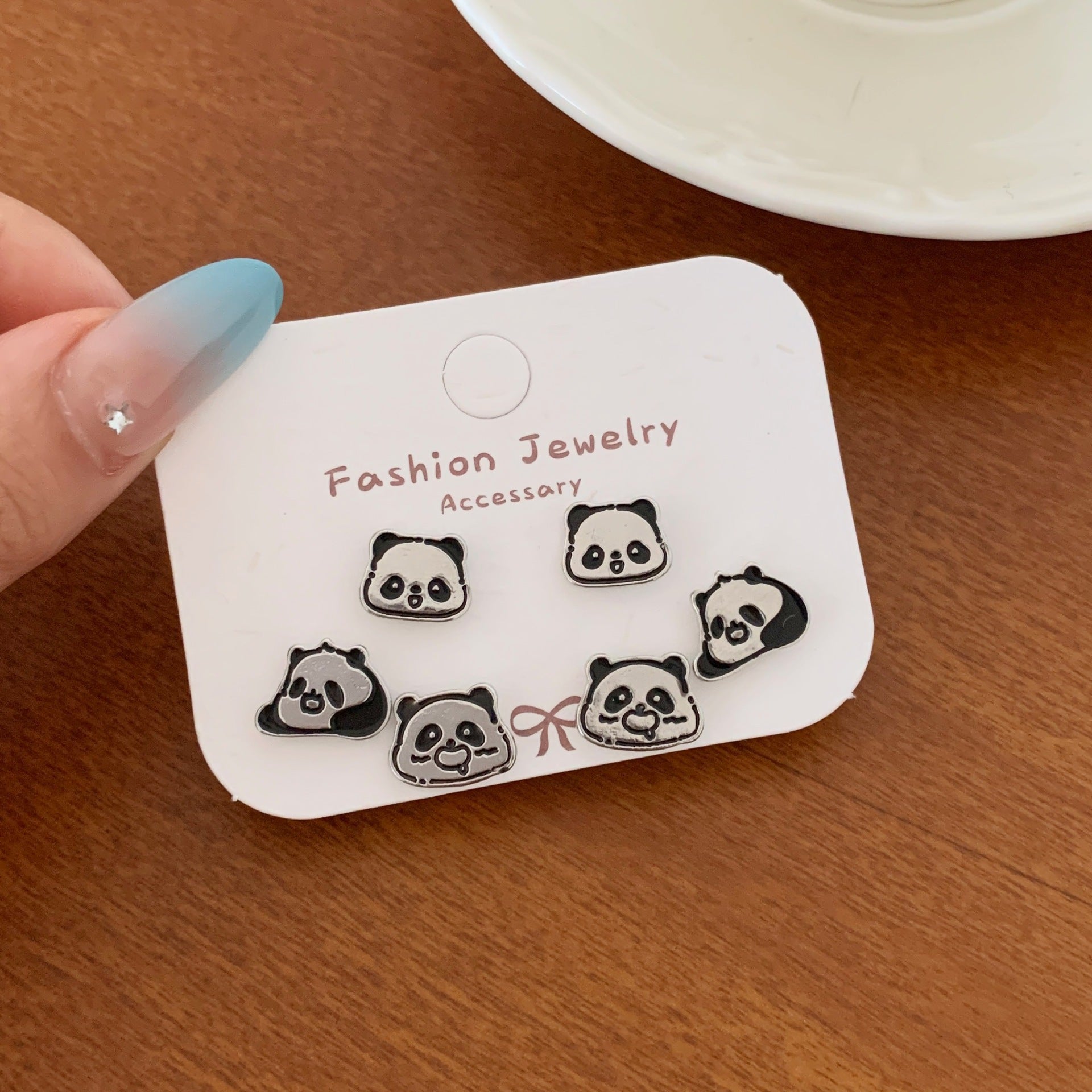 Wholesale Cartoon Cute Small Earrings Set Combination Silver Simple Compact  Earrings