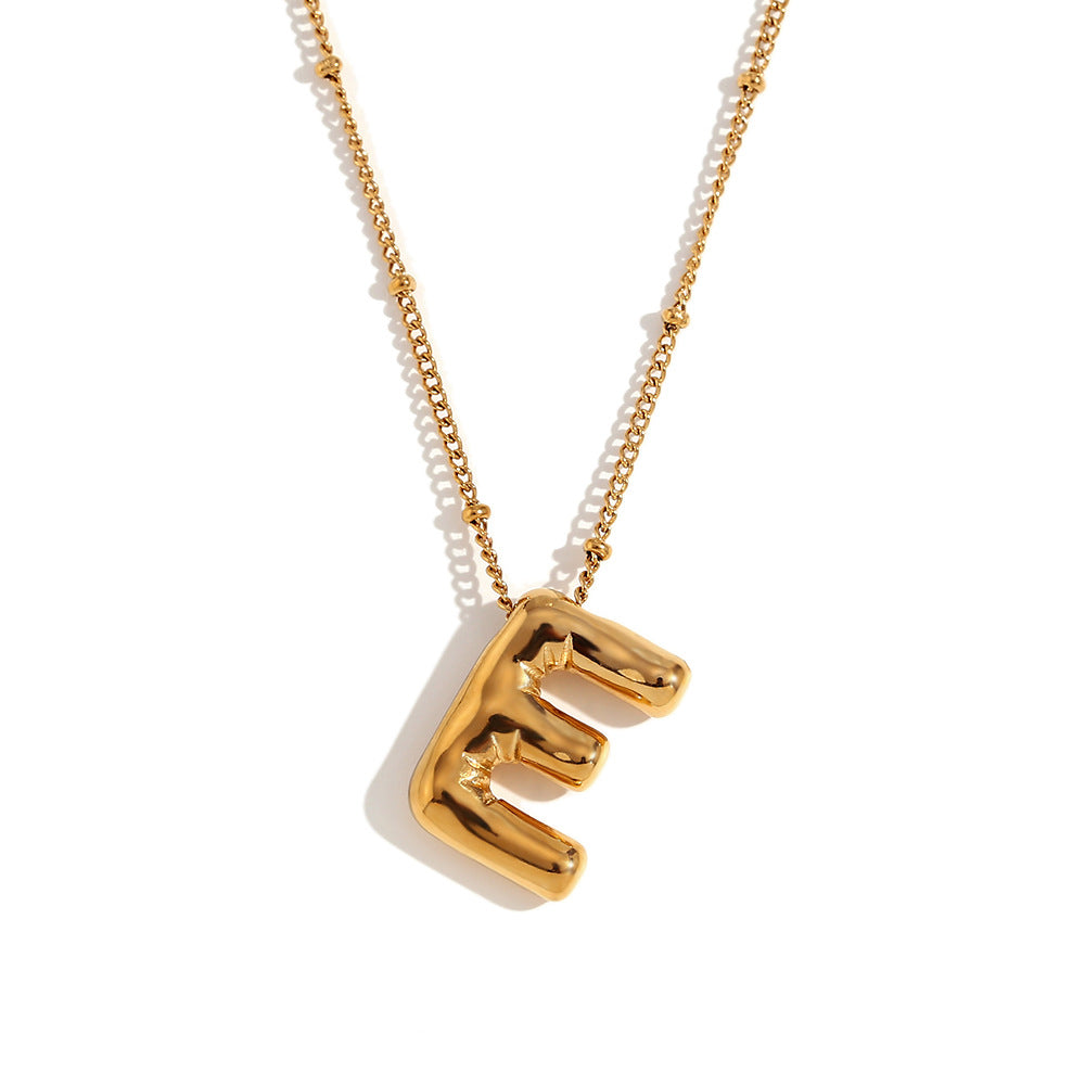 Wholesale Stainless Steel Plated 18K Gold Lettered Pendant Necklace ACC-NE-Mengj002