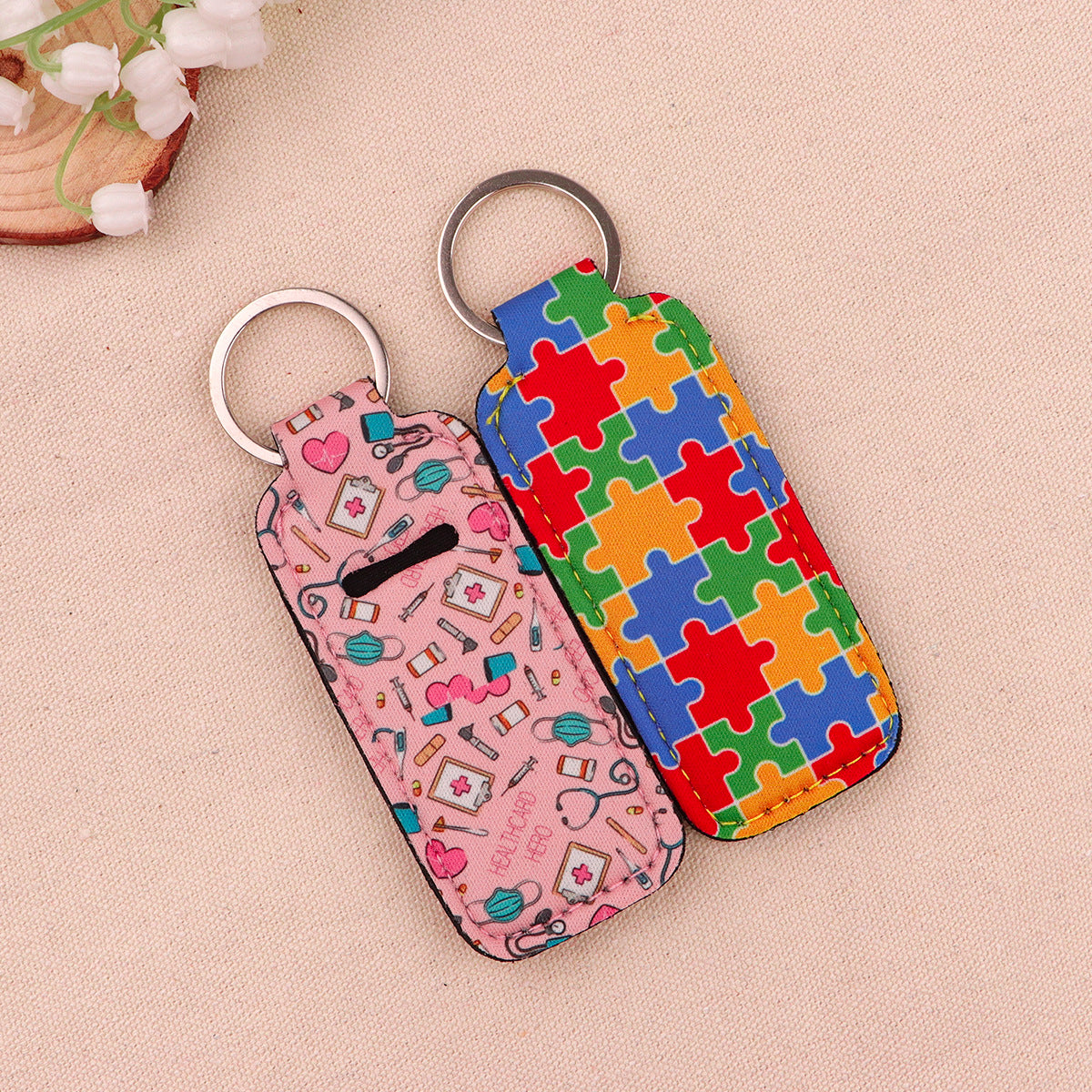 Wholesale 6pcs doctor pill key chain lipstick keychains