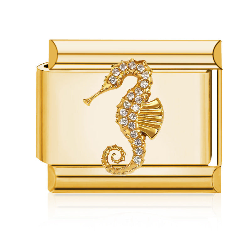 Wholesale Electroplated Stainless Steel Ocean Series Goldfish Pendant Charms For DIY Bracelet Jewelry Accessory