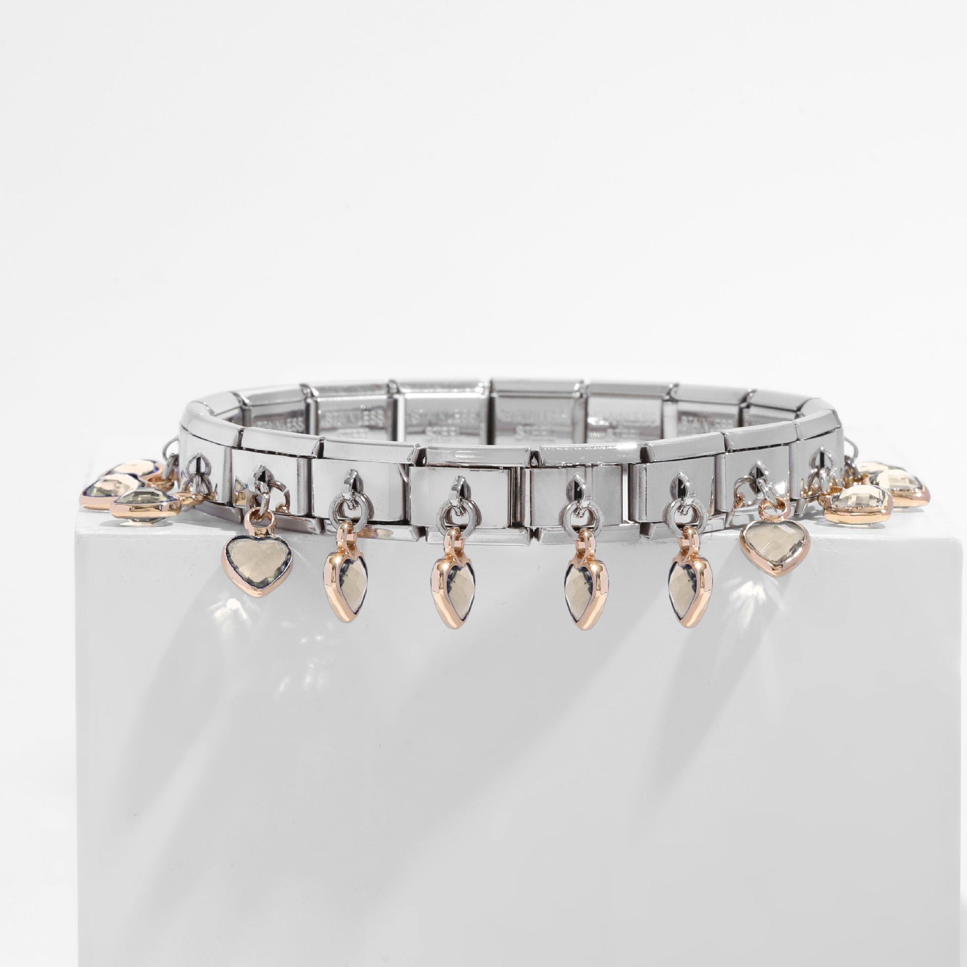 Wholesale Italian Charm Bracelet 9mm DIY Spliced Removable Stainless Steel Love Composable Bracelet ACC-BT-XY017