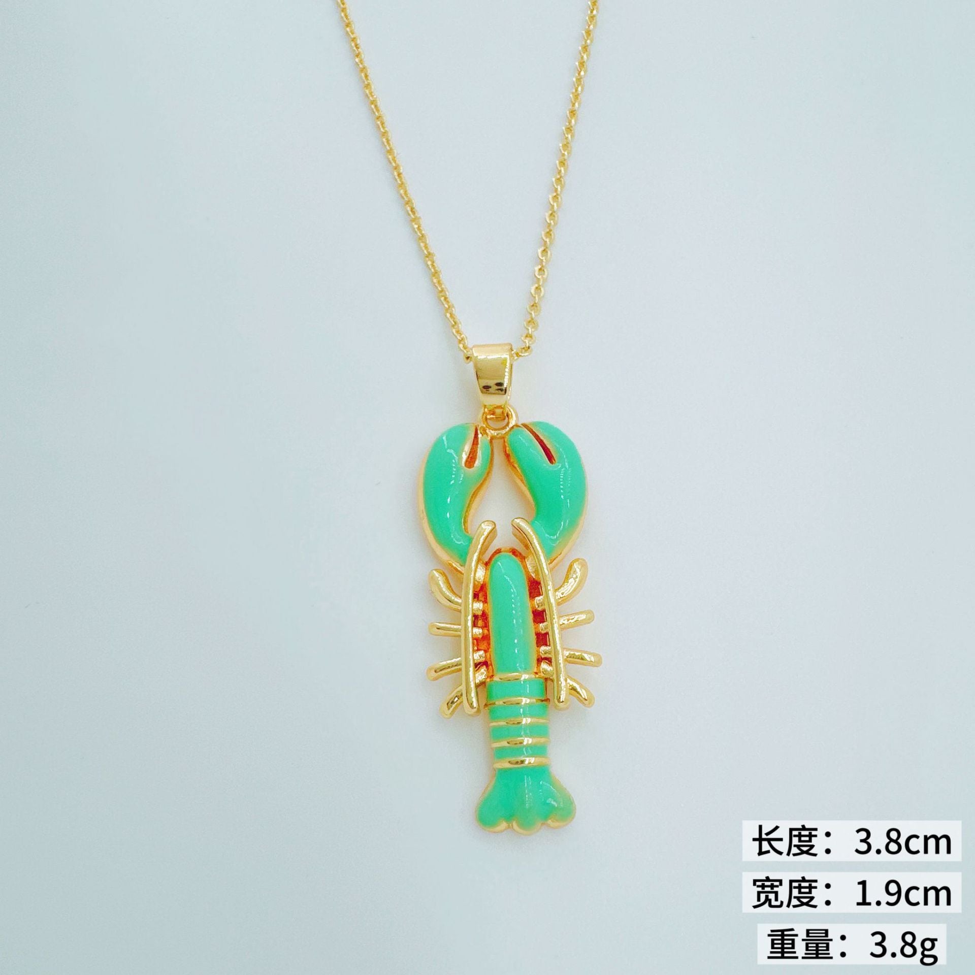 Wholesale Lobster Pendant Necklace Gold Tone Copper Niche Design Jewelry Accessory for Resale
