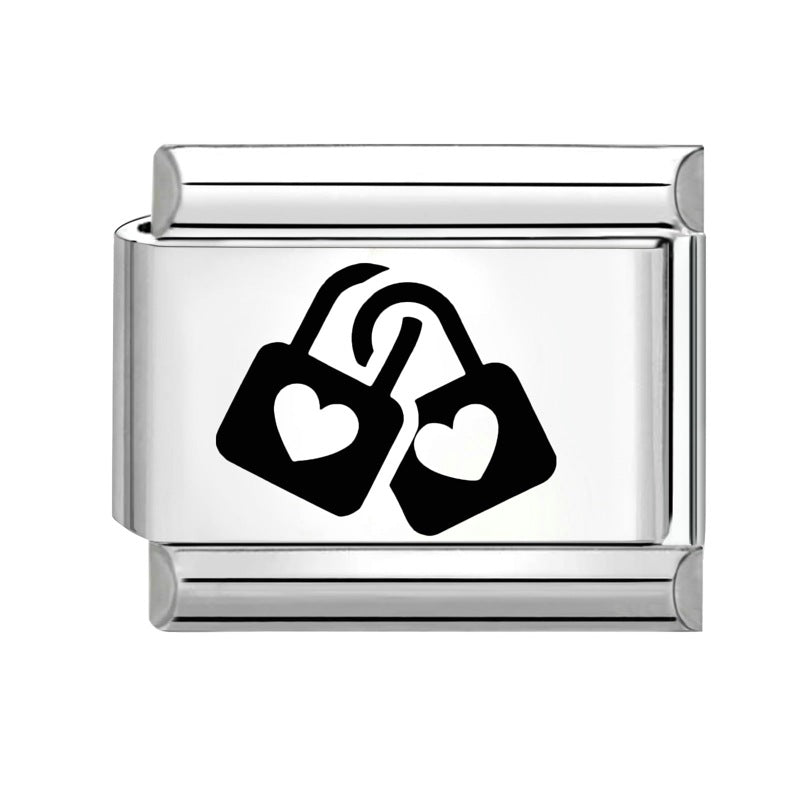 Wholesale Italian modular bracelet 9mm DIY splicing detachable stainless steel cartoon engraving combinable bracelet