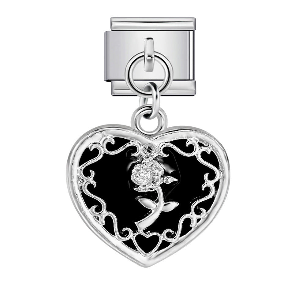 Wholesale   Italian Charm Bracelet 9mm DIY Single Hook Creative Stainless Steel Composable Bracelet