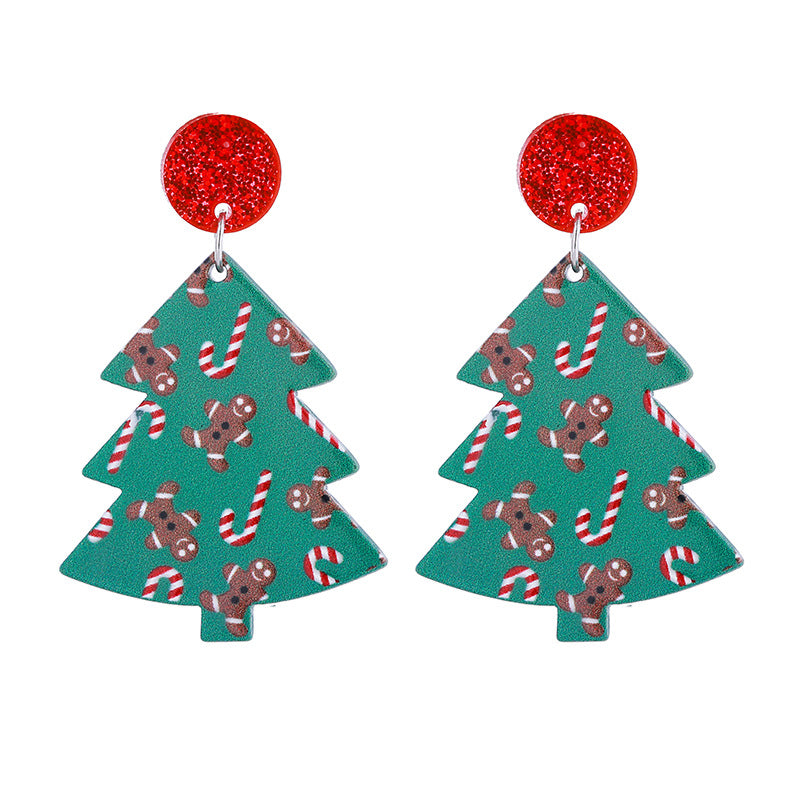 Wholesale New Year Christmas Tree  Acrylic Earrings