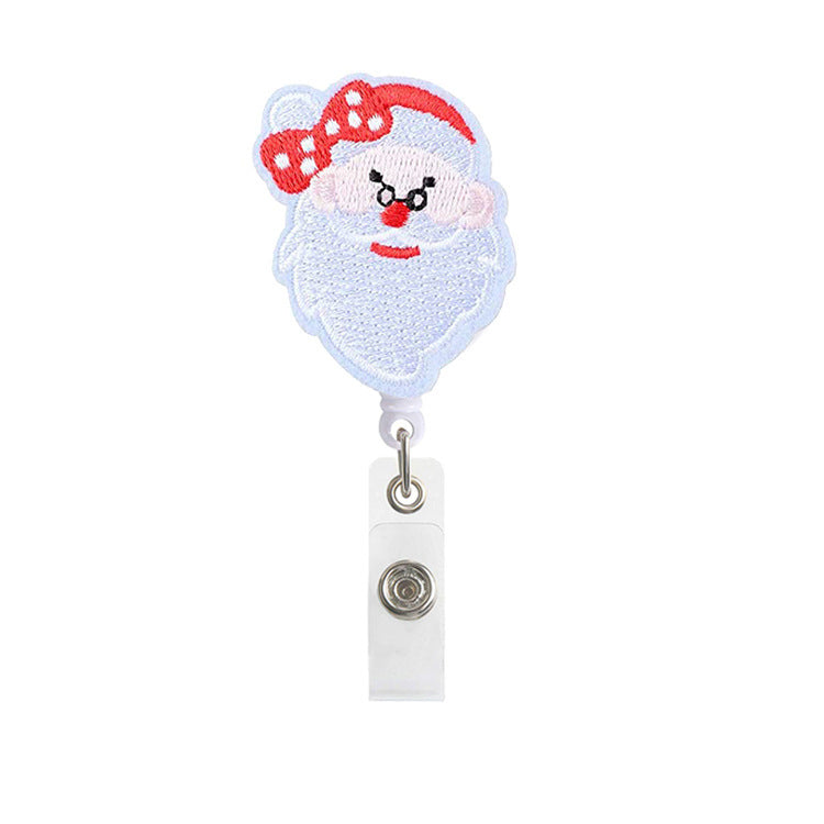 Wholesale Christmas  Easy-pull Felt Telescopic  Badge Reels