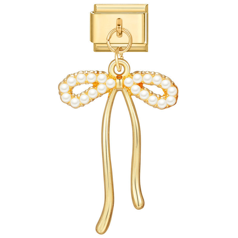 Wholesale Italian Charm Bracelet 9mm DIY Splicing Gold Heart Pendant Stainless Steel Composable Bracelet