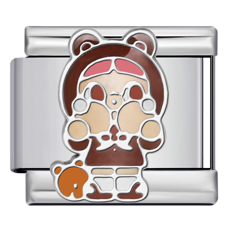 Wholesale 2pcs/pack  Italian Charm Bracelet 9mm DIY Splicing Anime Cute Cartoon Stainless Steel Composable Bracelet