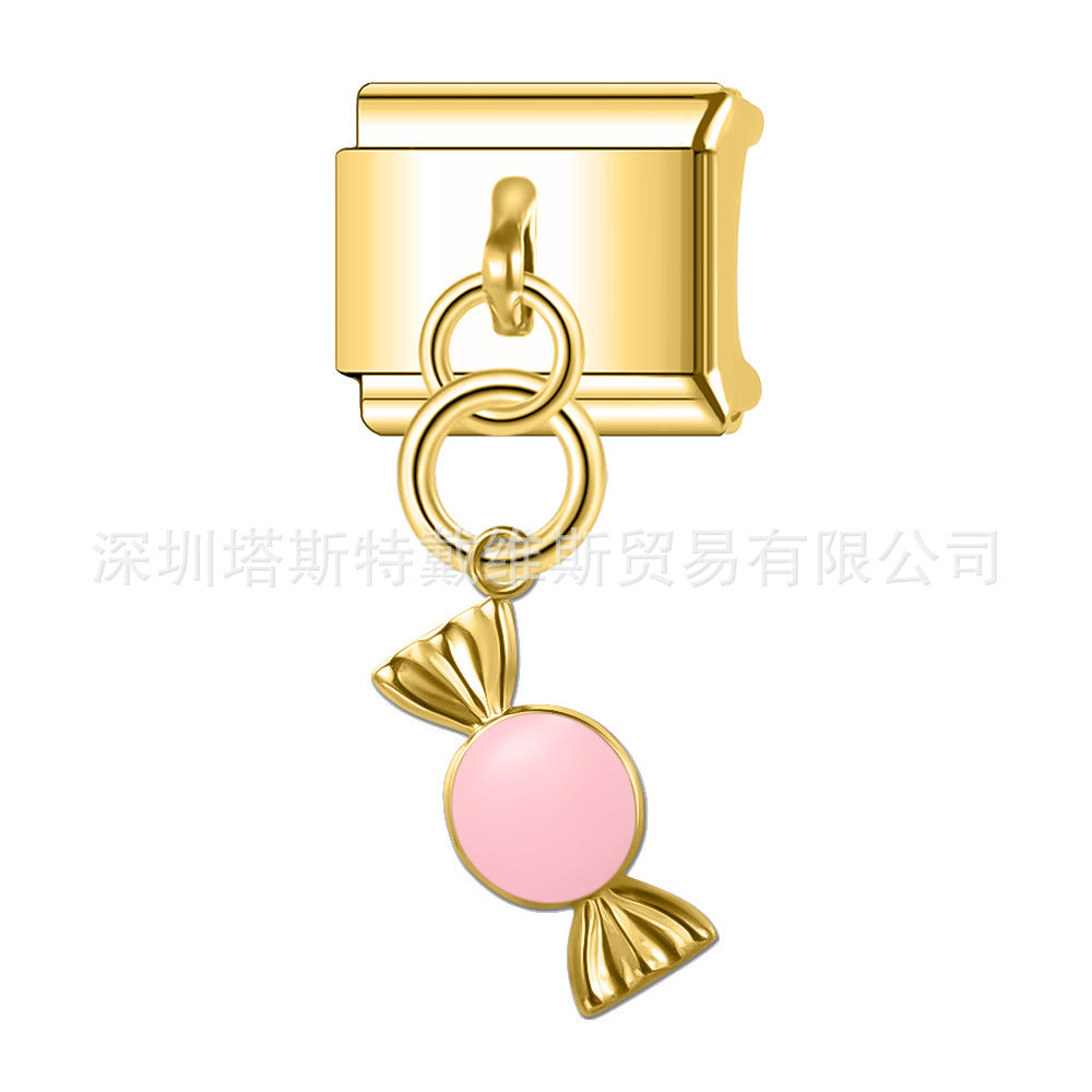 Wholesale 9mm Italian Charm Starter Bracelets DIY square Single Section Creative Stainless Steel Composable Bracelet