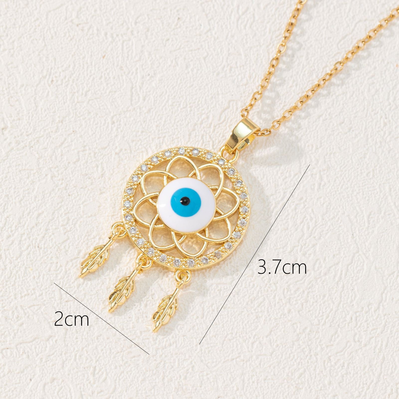 Wholesale Copper Eye Pendant Necklace Bohemian Style Fashion Jewelry Gift