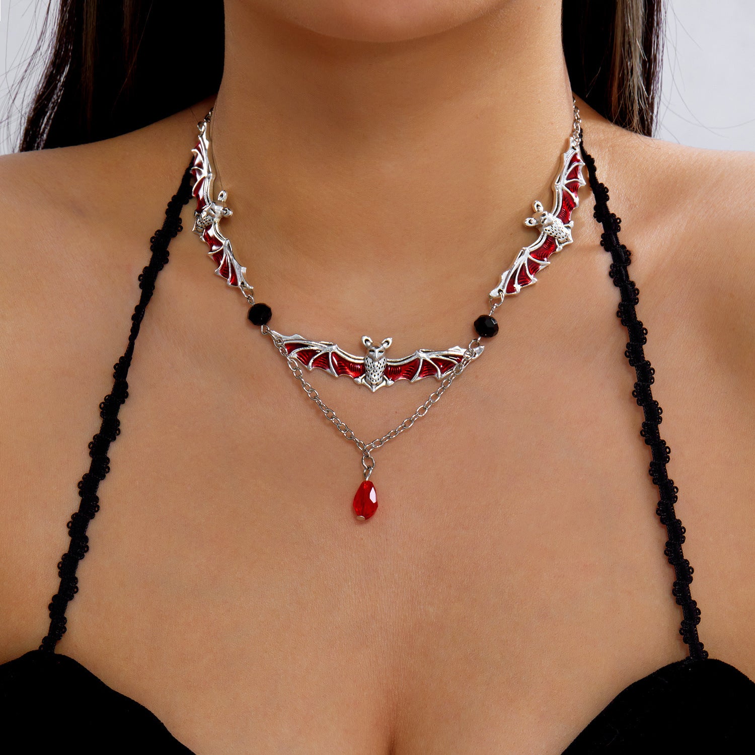 Wholesale  Bat Pendant Necklace Fashion Jewelry Accessory for Women Gift Boutique Resale