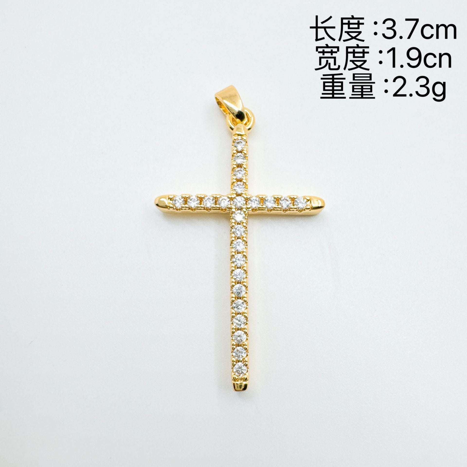 Wholesale Gold Plated Cross Necklace with Zircon Inlay,  Fashion Accessory for Women