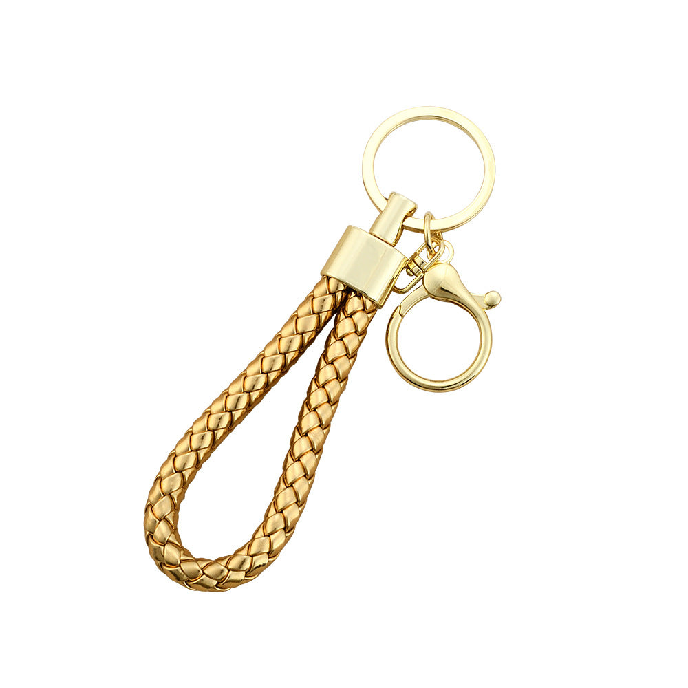 Wholesale Leather Round Dragon Woven Keychain Car Key Accessory Birthday Gift for Colleagues