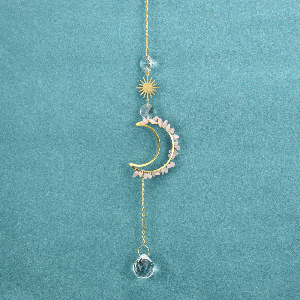 Wholesale  Sun Catcher Moon Sun Crystal Pendant  Wind Chimes