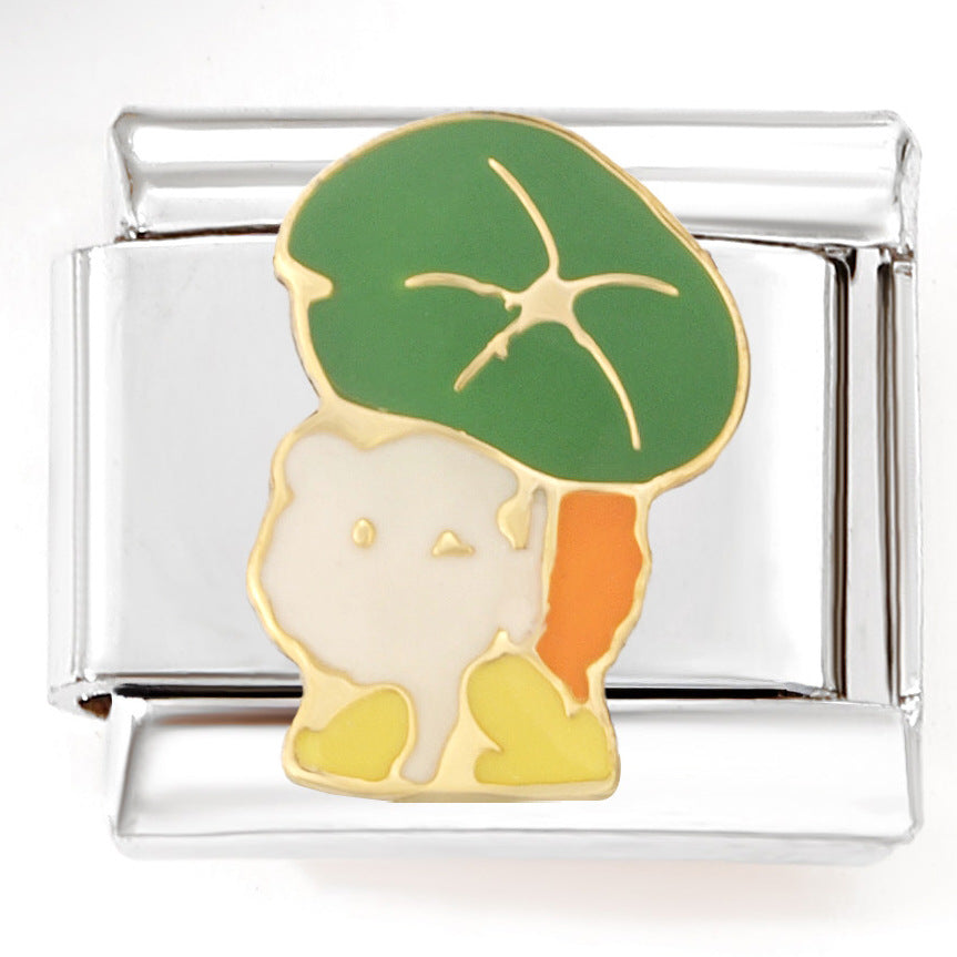 Wholesale Italian Charm Bracelet 9mm DIY Splicing Cute Cartoon Series Stainless Steel Composable Bracelet