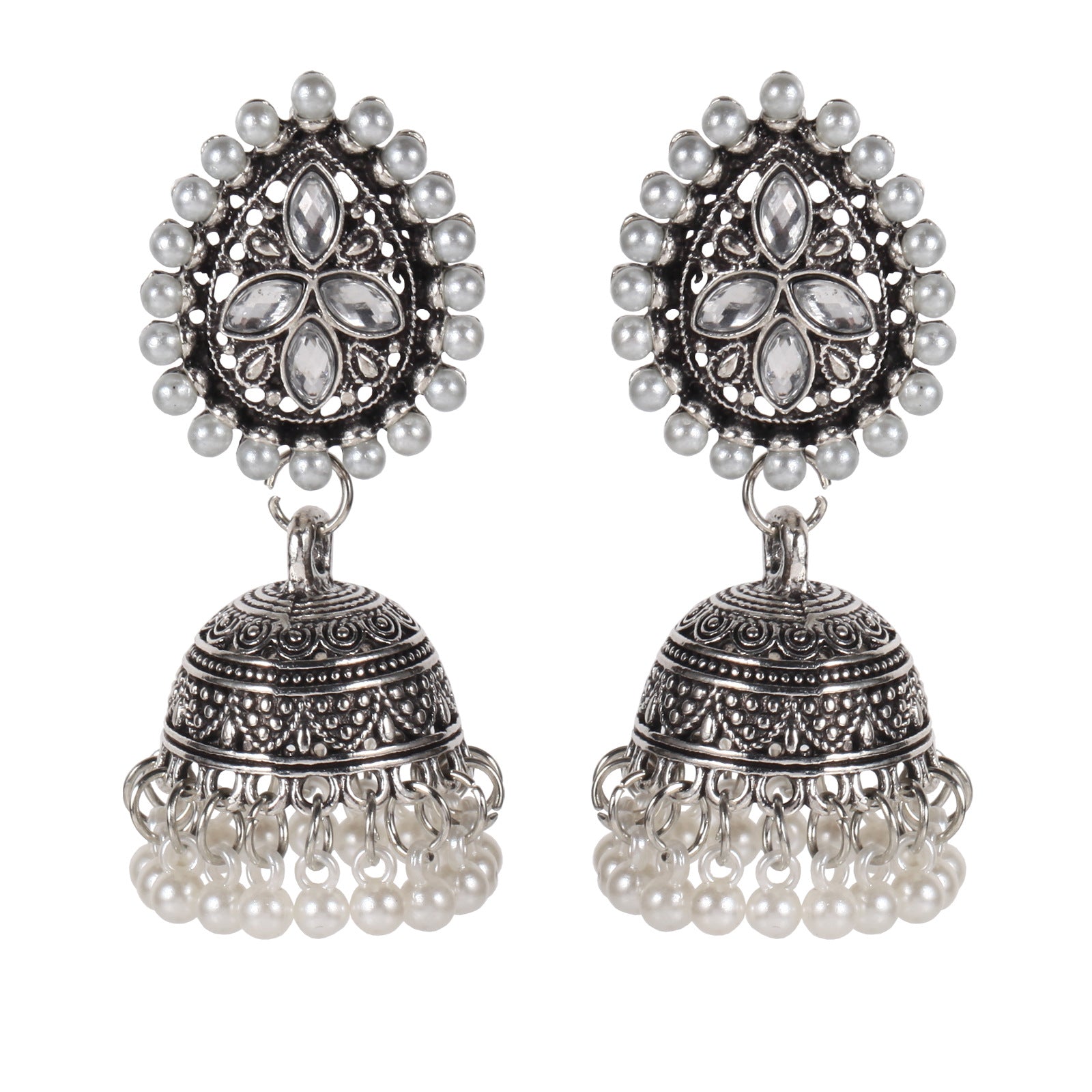 Wholesale gold plated alloy tassel bell ethnic style earrings