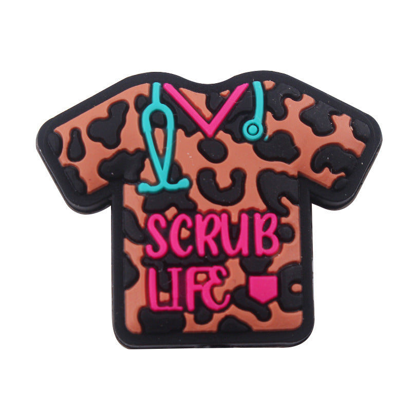 Wholesale 10pcs Cartoon Nurse Uniform Silicone Beads Focal Beads DIY Beadable Pen Accessories ACC-BDS-GuangTian026