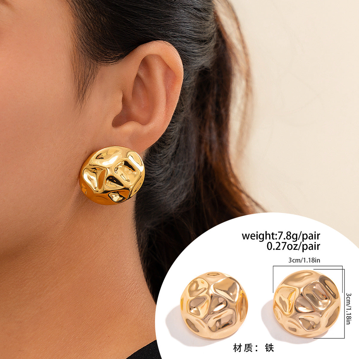 Wholesale Metal Glossy Water Drop Peas Earrings Love Hearts Heart Earrings ACC-ES-KunJuan003