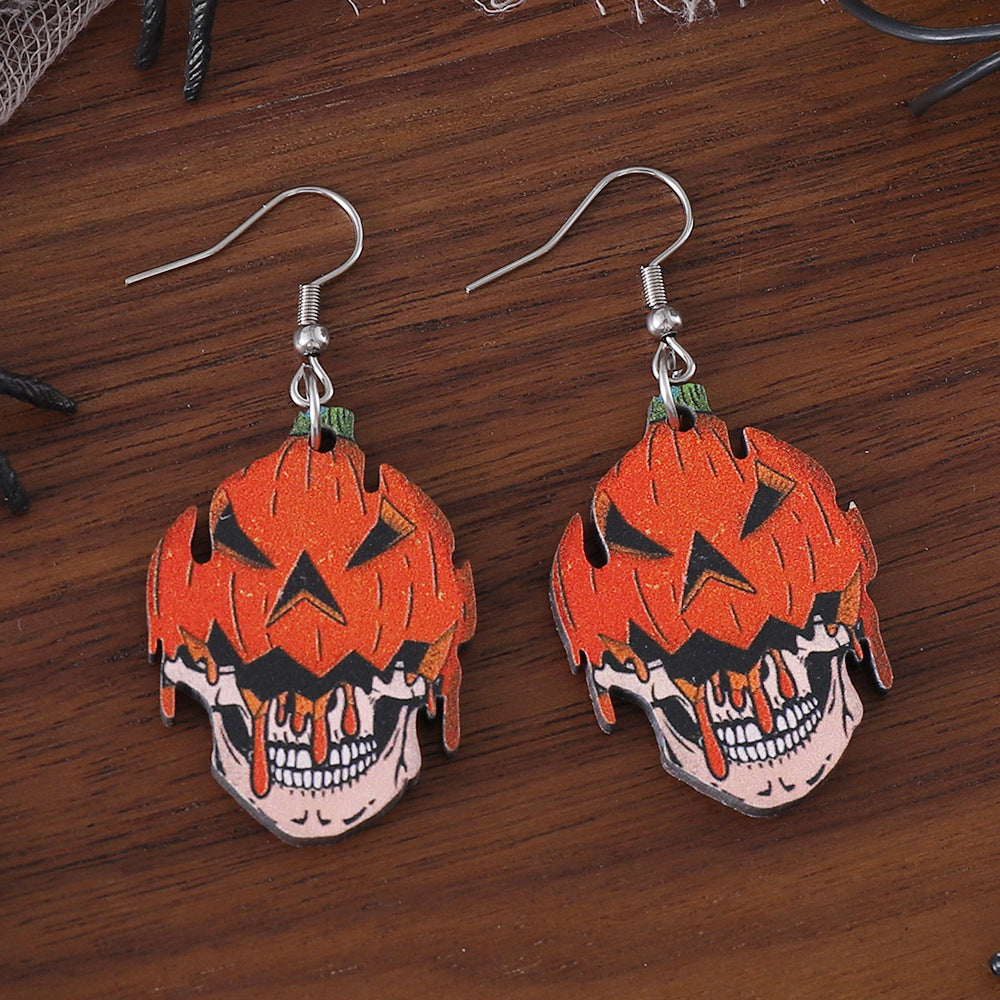 Wholesale  Halloween Horror Ghost Face Pumpkin Skull Pendant Earrings