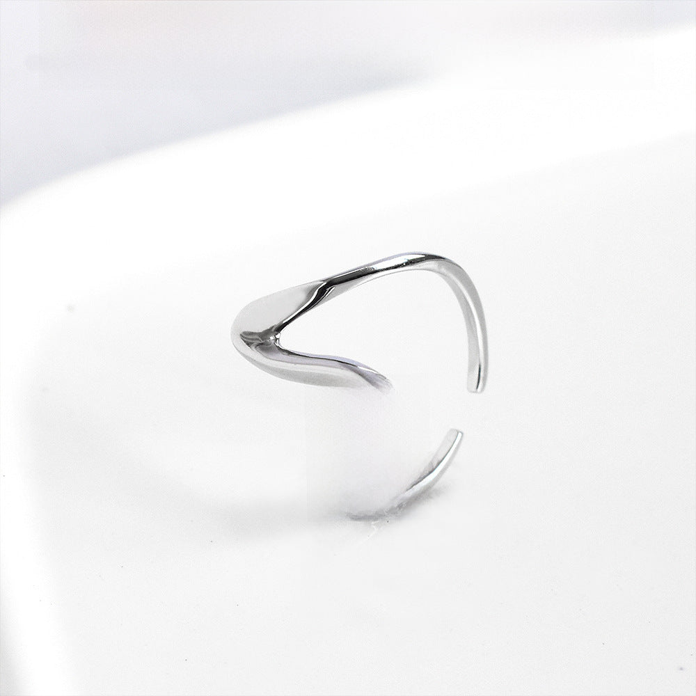 Wholesale s925 sterling silver wave pattern ring