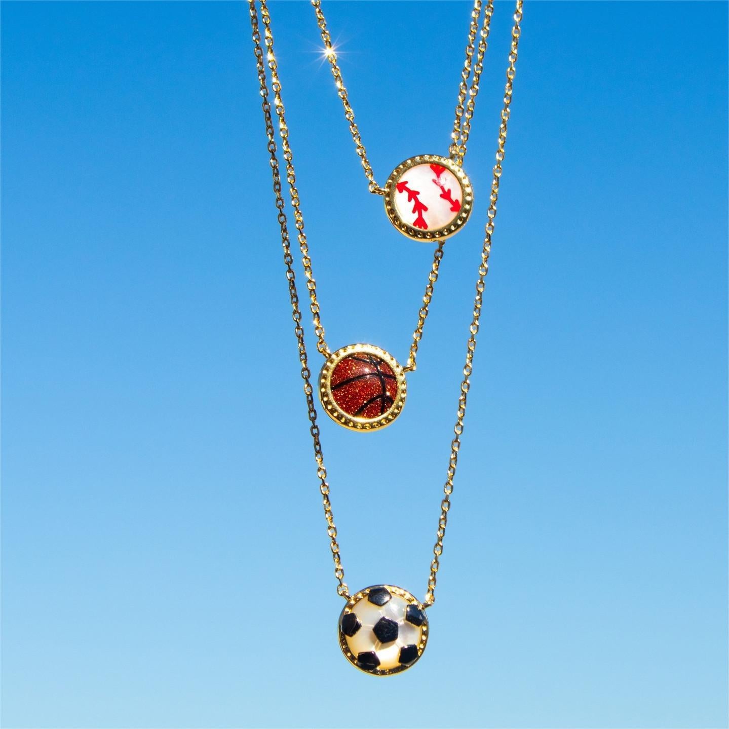 Wholesale sport round football basketball baseball necklace