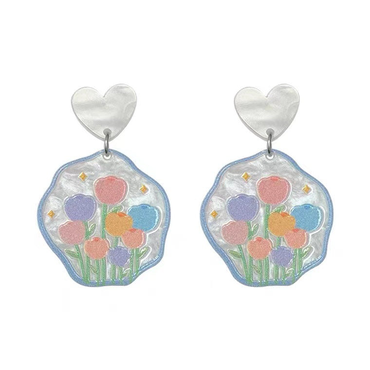 Wholesale Tulip Cute Acrylic Earrings