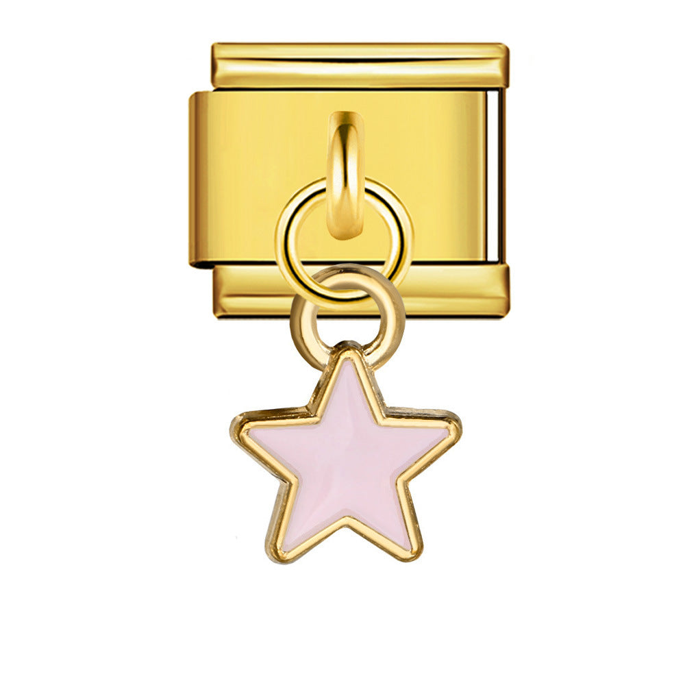 Wholesale  Italian Charm Bracelet 9mm DIY Star and Moon series  Creative Stainless Steel Composable Bracelet