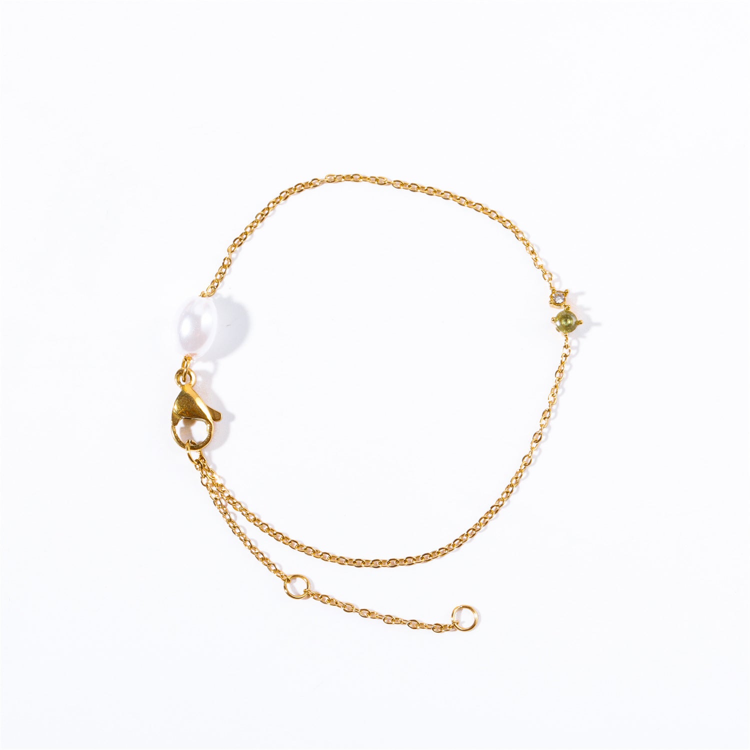 Wholesale 18k Gold Plated Titanium Steel Twelve Birthstone Simple Bracelet