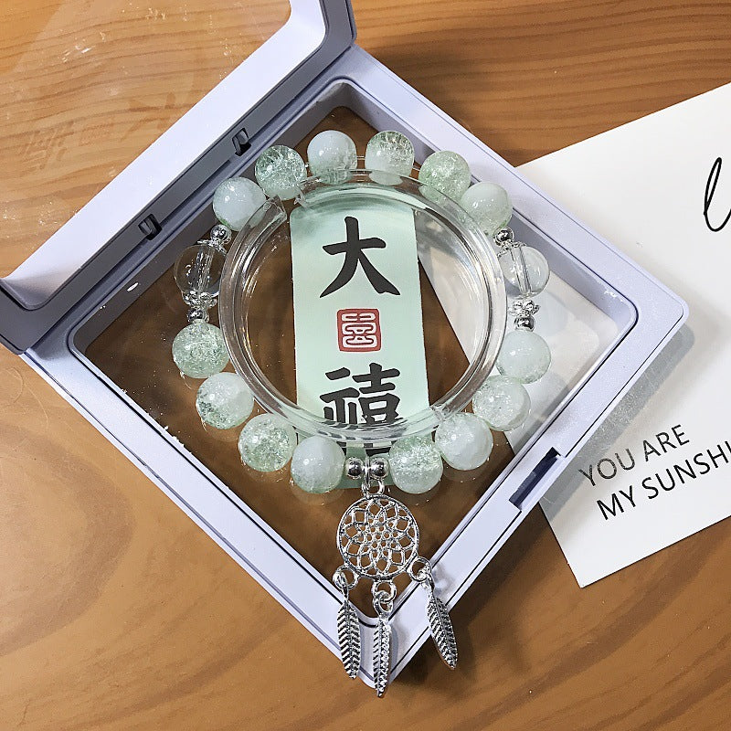 Wholesale Fairy Glass Dream Catcher Bracelet - Trendy Handmade Jewelry Accessory