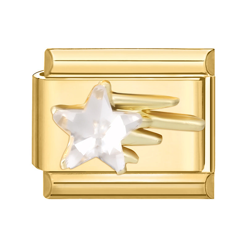 Wholesale 9mm Italian Charm Starter Bracelets DIY square Single Section Creative Stainless Steel Composable Bracelet