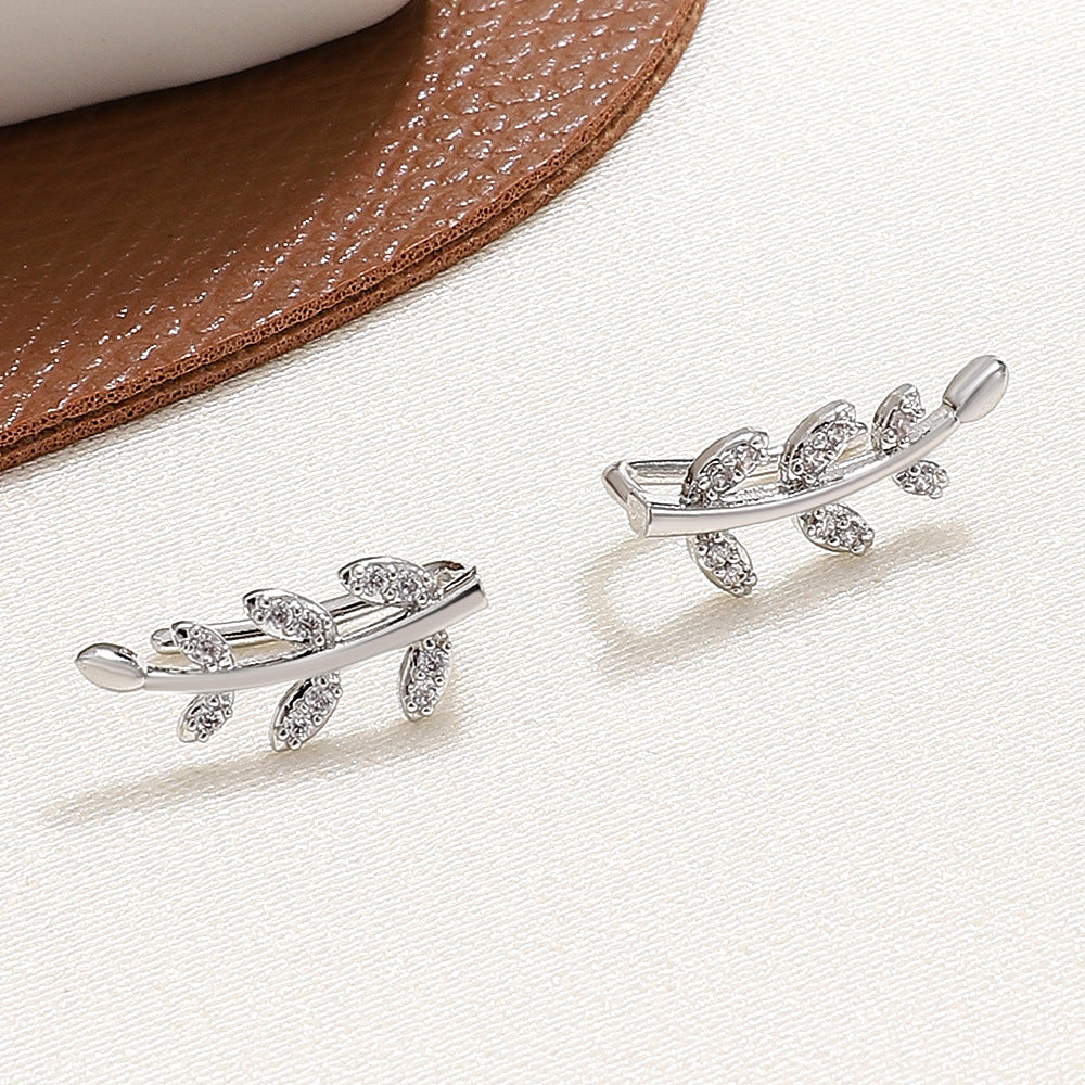 Wholesale  simple leaf ear clip earrings